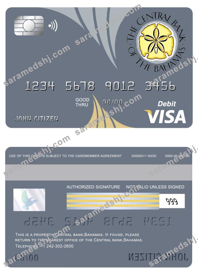 Bahamas Central bank visa card